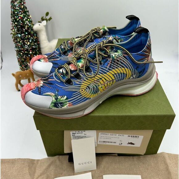 Men’s Gucci floral run sneakers size 9.5 made in Italy - Picture 1 of 8